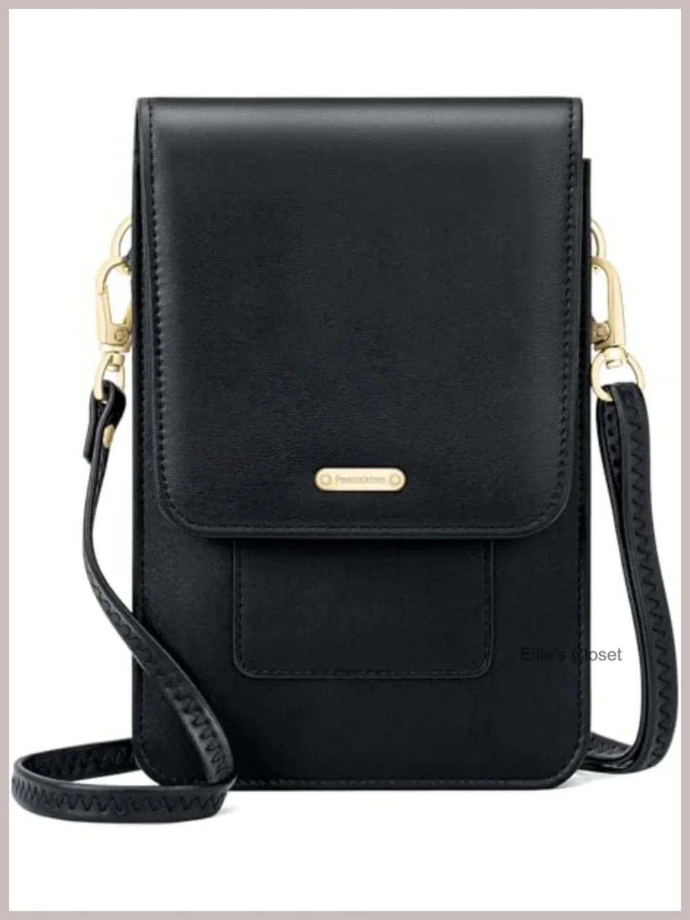 Vegan Leather Small Crossbody Bag with RFID Blocking Card Slots for Women,